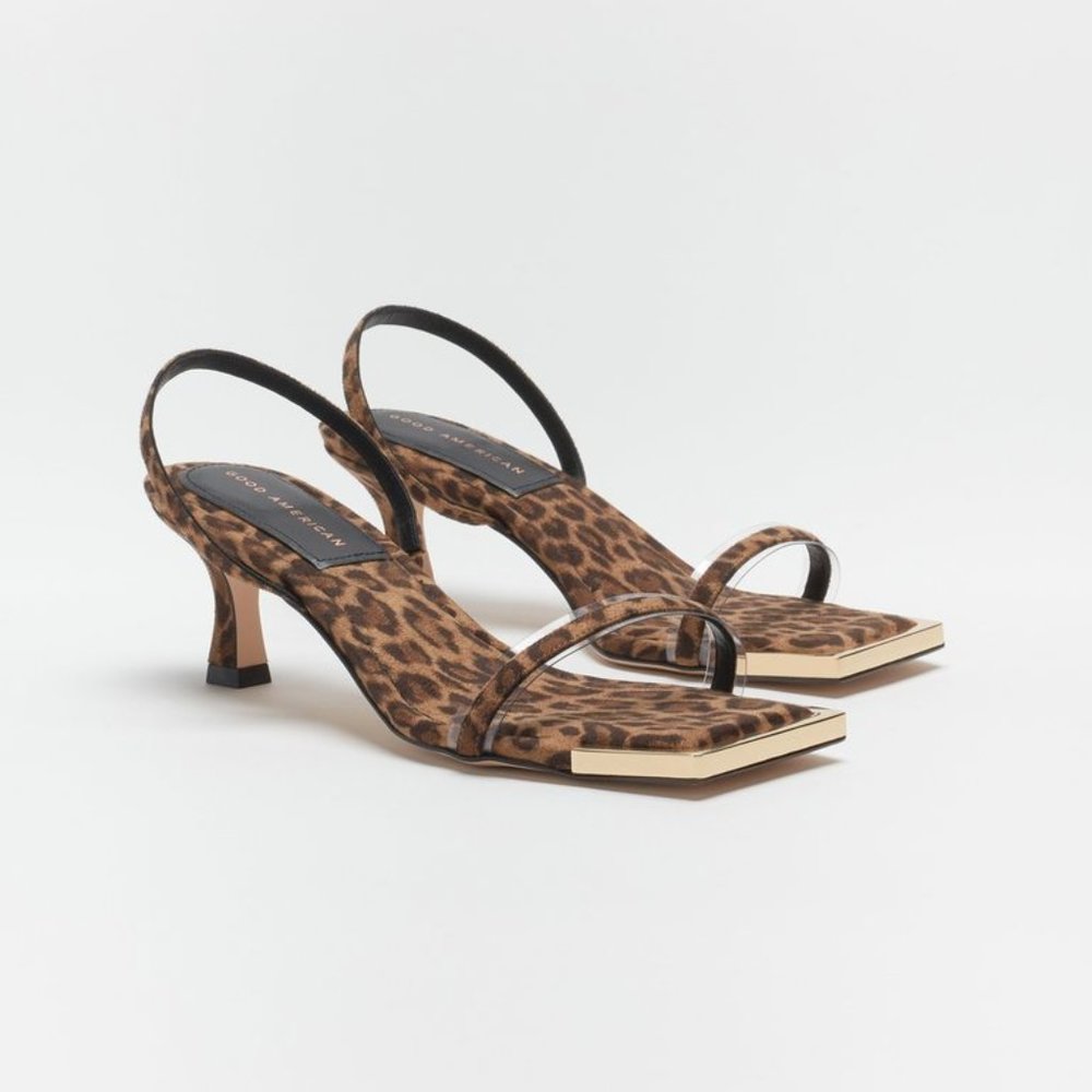 NWT Good American Standout Square Toe Sandal